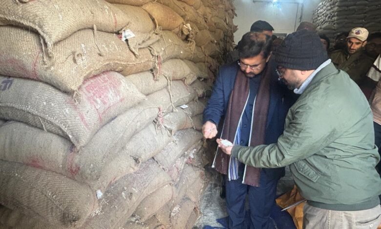 Satish Sharma conducts surprise visit of FCI godowns, emphasises quality food grains for public distribution