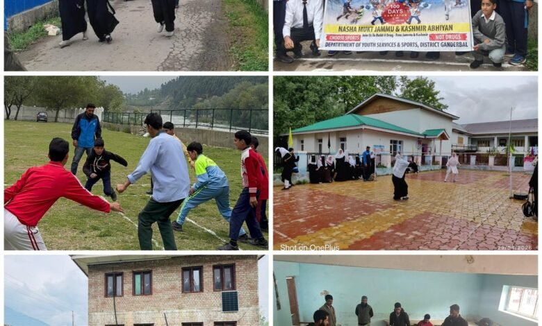 DYSS Ganderbal conducts Zone-Wise Sports Activities under Nasha Mukt Abhiyan