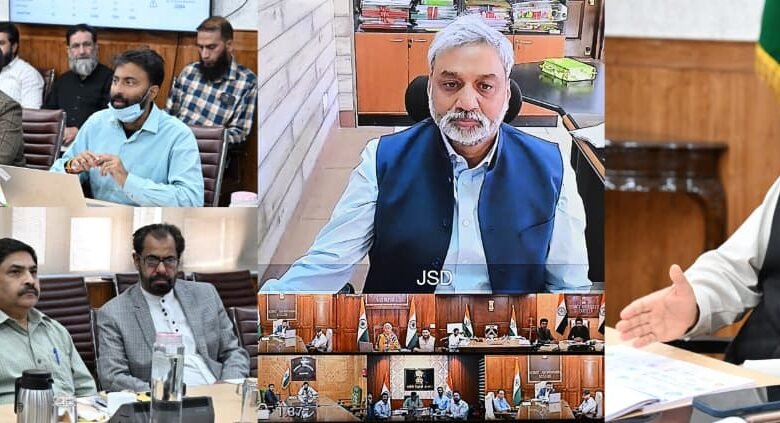 Chief Secretary Atal Dulloo reviewing J&K Land Records Digitization progress meeting