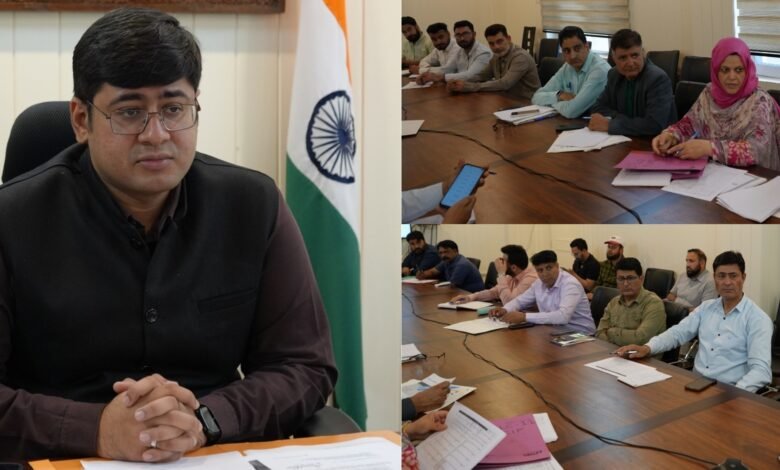DC Ganderbal reviewing HADP and JKCIP agriculture schemes progress during official meeting in Ganderbal district