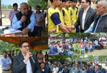 MLA Beerwah and DC Budgam inaugurating multipurpose playfield at Watalpora