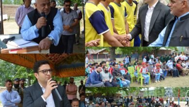 MLA Beerwah and DC Budgam inaugurating multipurpose playfield at Watalpora