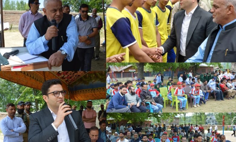 MLA Beerwah and DC Budgam inaugurating multipurpose playfield at Watalpora