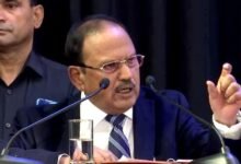 NSA Ajit Doval delivering a speech on counter-terrorism and international security cooperation at Moscow Forum.