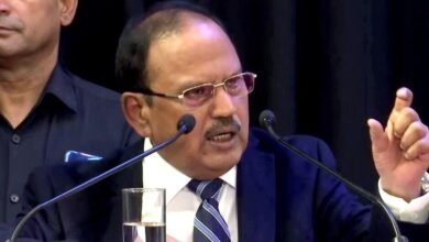NSA Ajit Doval delivering a speech on counter-terrorism and international security cooperation at Moscow Forum.
