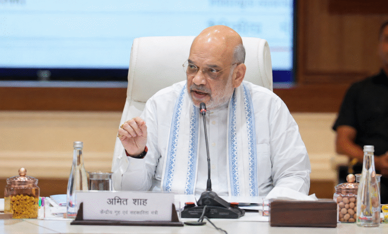 Union Home Minister Amit Shah addressing a border security review meeting and discussing demographic changes in border districts