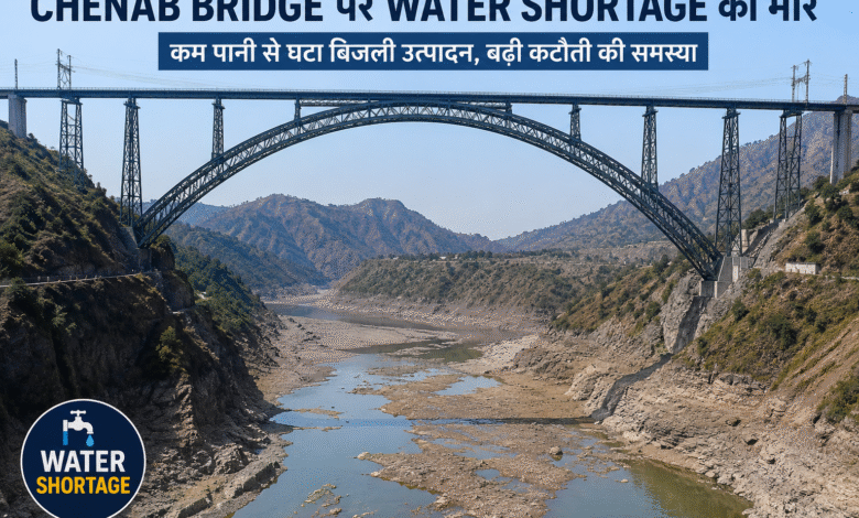 Chenab Bridge के पास कम पानी के चलते Jammu में बढ़ा power crisis और बिजली कटौती की समस्या।