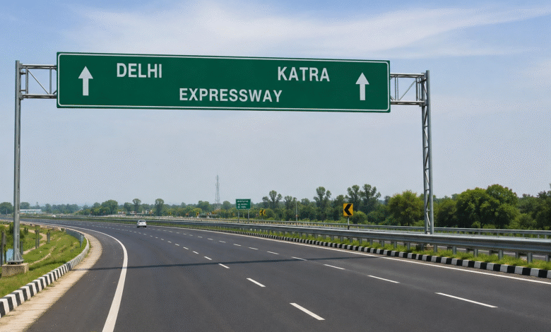 Delhi Katra Expressway project connecting Delhi and Katra to improve road connectivity between NCR and Jammu and Kashmir.