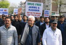 LG Manoj Sinha participating in Drug-Free JK campaign rally in Baramulla to spread awareness against drugs in Jammu and Kashmir.