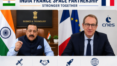Dr Jitendra Singh and France Minister during India France Space Partnership virtual meeting on Space Technology and Innovatio
