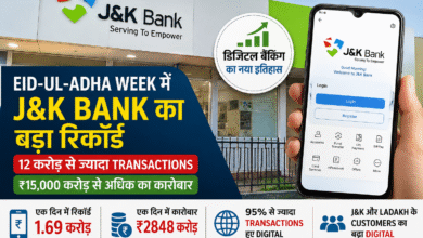 Eid-ul-Adha week के दौरान J&K Bank की digital banking services और record online transactions को दर्शाती representative image.