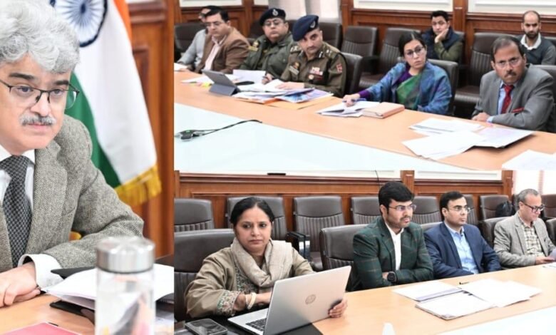 Chief Secretary Atal Dulloo reviewing J&K road safety measures during Transport Department meeting after Udhampur accident