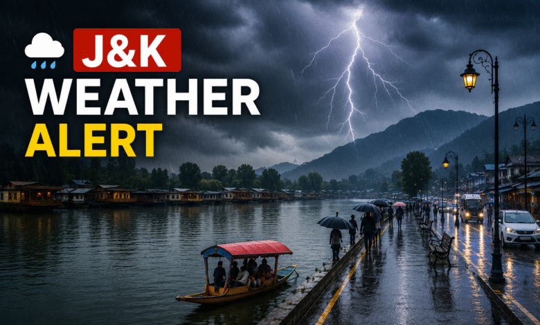 Kashmir में बारिश, thunderstorm और lightning को लेकर जारी J&K Weather Alert की प्रतीकात्मक तस्वीर