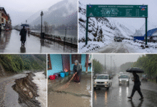 Kashmir Rain Alert के बीच Bandipora में भारी बारिश और मौसम बदलने का नजारा
