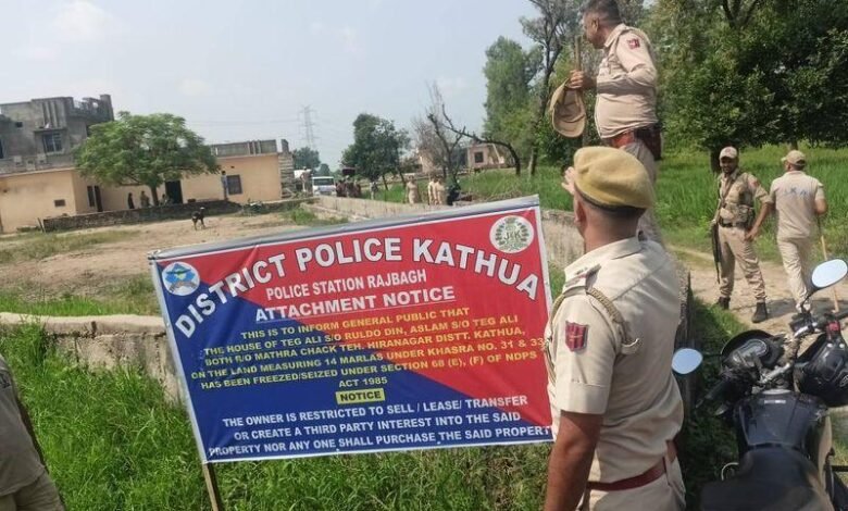 Kathua Drug Crackdown action against alleged drug peddlers