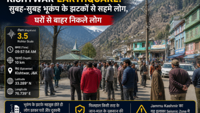 People standing outside after Kishtwar Earthquake tremors in Jammu Kashmir