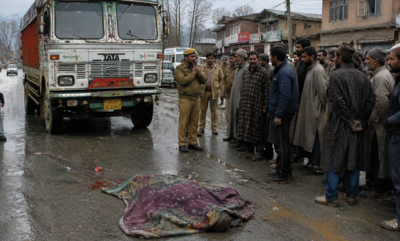 Kulgam Road Accident after truck hit elderly woman in Khudwani area