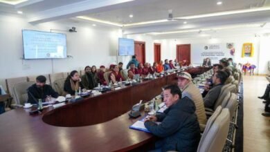 Ladakh administration officials discussing new district governance and development plans for remote areas in Ladakh