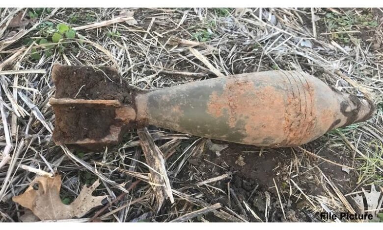 Security teams and Bomb Disposal Squad during mortar shell recovery operation in Samba Jammu Kashmir
