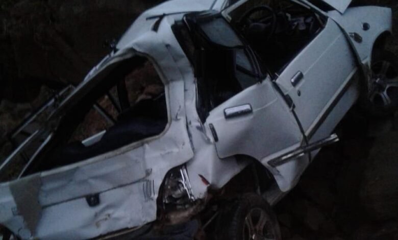 Rescue operation after Alto car fell into deep gorge on Mughal Road in Jammu and Kashmir