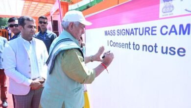 LG Manoj Sinha addressing Nasha-Mukt Jammu Kashmir anti-drug rally in Kupwara against drug smuggling and narco terrorism