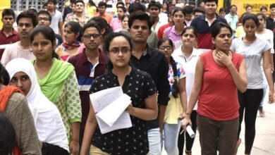 Students outside exam centre after NEET UG 2026 exam cancellation due to paper leak allegations in India