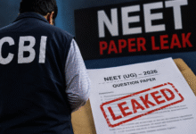NEET UG Paper Leak मामले में leaked question paper के साथ जांच करती CBI टीम।