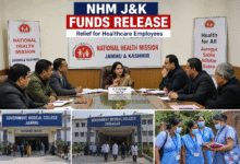 HM J&K funds release meeting for healthcare employees salary and hospitals in Jammu Kashmir 2026