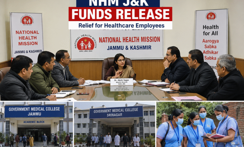 HM J&K funds release meeting for healthcare employees salary and hospitals in Jammu Kashmir 2026