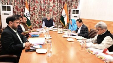 Omar Abdullah Budget Meeting during review of Jammu Kashmir development projects