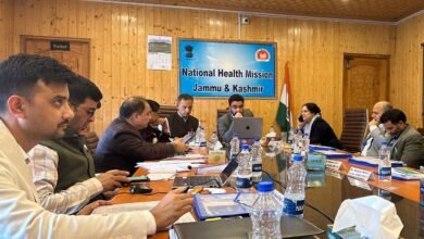 Chief Secretary Atal Dulloo during SEHAT Scheme review meeting with health officials in Jammu and Kashmir.