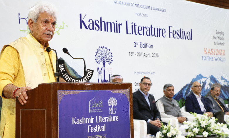 Writers Role India highlighted by LG Manoj Sinha at Kashmir Literature Festival