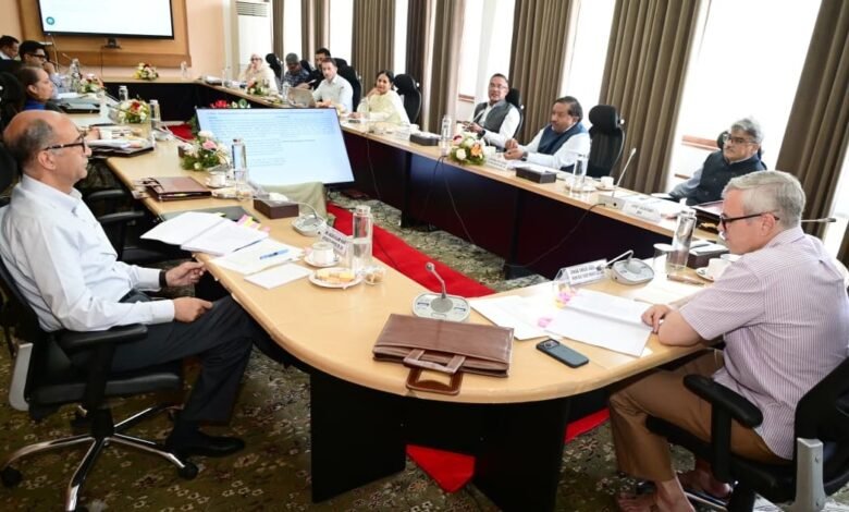 CM Omar Abdullah chairing LCMA meeting on Jammu Kashmir lake conservation in Srinagar