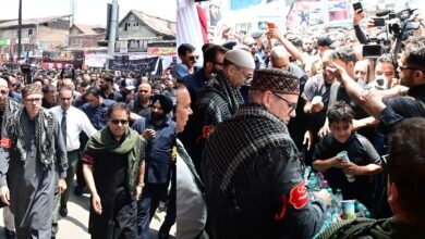 CM Omar Abdullah participating in Zadibal Ashura Visit and distributing water and milk at sabeel during Youm-e-Ashura procession in Srinagar