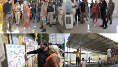 ## **Image Alt Text (Focus Keyphrase Optimized)** Bandipora DC inspection at Shadipora Transit Camp for Amarnath Yatra Preparation 2026 facilities and readiness check