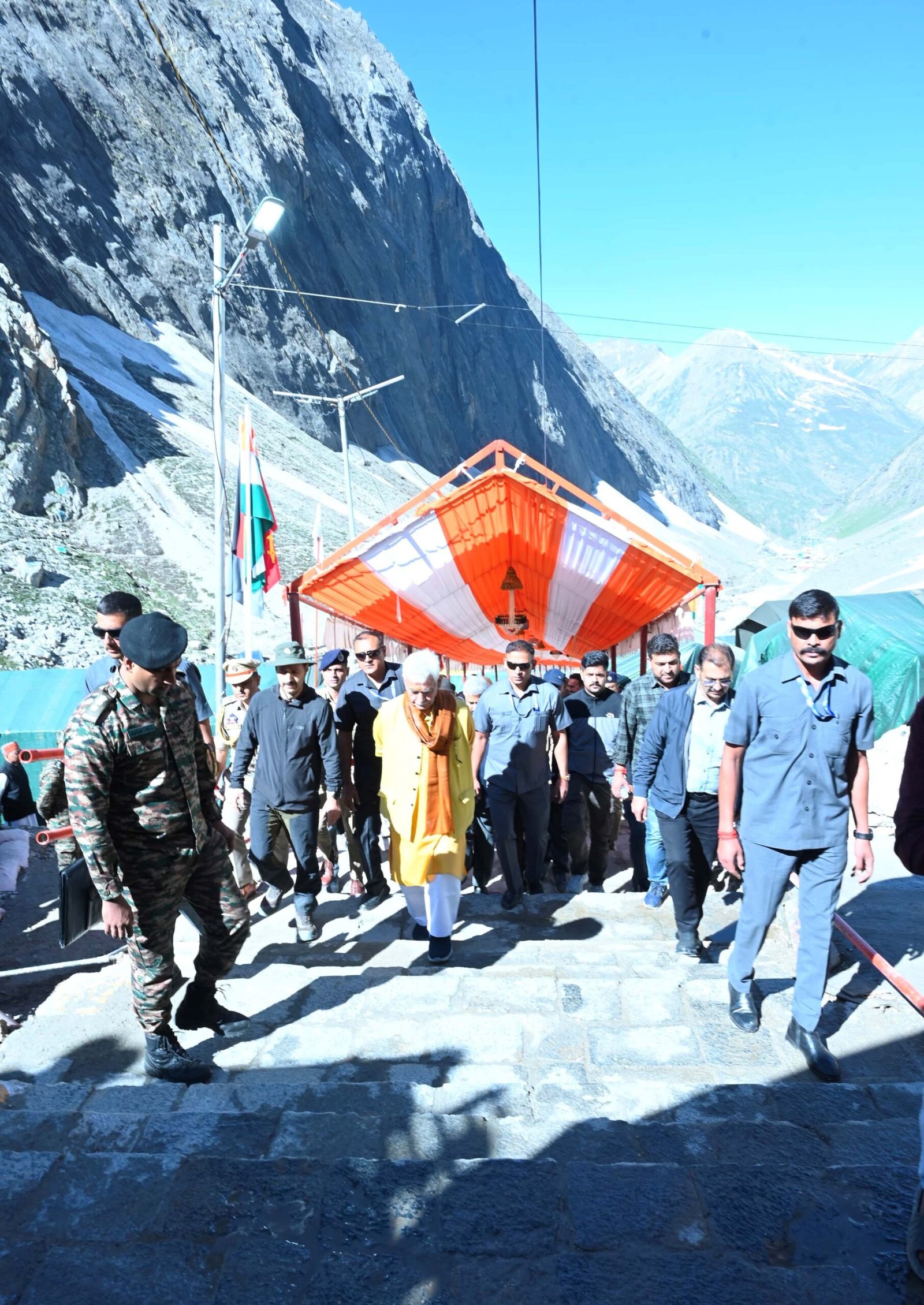 Pratham Puja at Shri Amarnath Cave marking Amarnath Yatra 2026 Start by devotees and officials