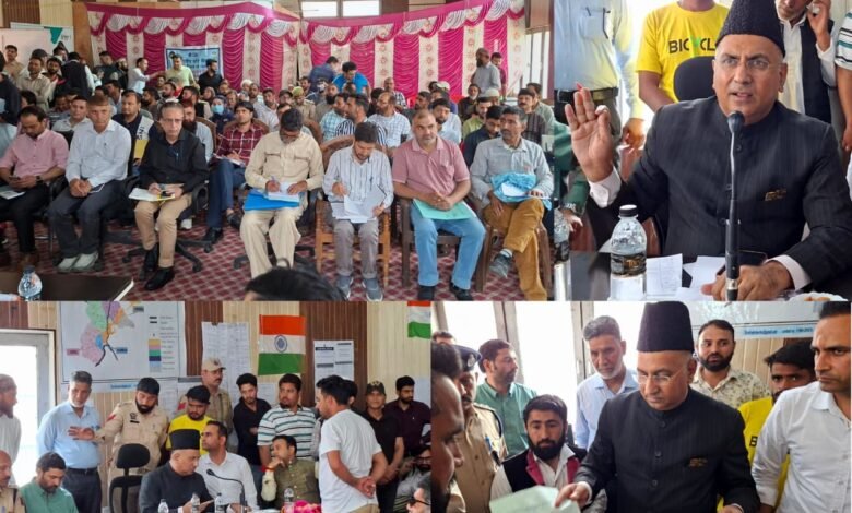 MP Ghulam Ali Khatana interacting with residents during Banihal Public Outreach programme in Ramban district.
