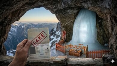 Amarnath Yatra Fraud Case में Ganderbal Police द्वारा fake government officer की गिरफ्तारी का सांकेतिक दृश्य