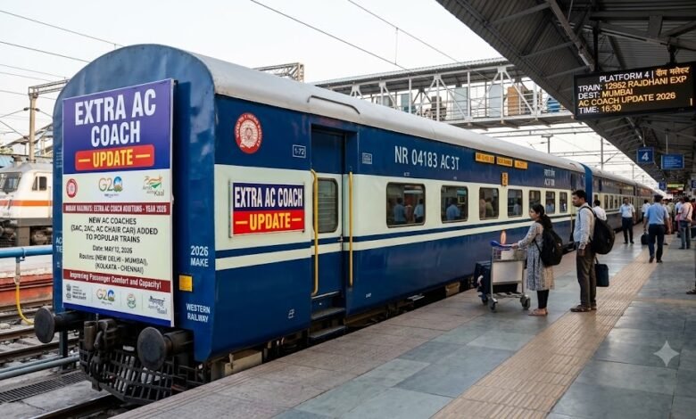 extra AC coach update in Rajdhani Express and SMVDK Special trains by Northern Railway for passenger relief 2026