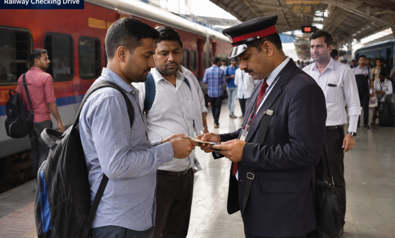 Jammu Railway Drive checking passengers during special railway inspection