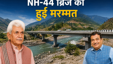 NH44 bridge restore in Jammu Kashmir after flood damage, LG Manoj Sinha thanks Nitin Gadkari