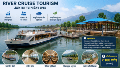 Proposed river cruise service on Jhelum River showcasing modern tourism infrastructure in Jammu and Kashmir.