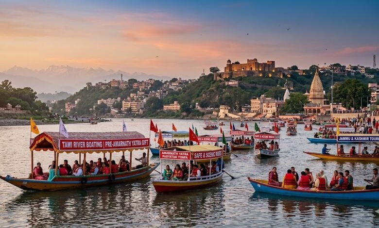Tawi River Boating Facility at Jammu Riverfront for tourists and Amarnath Yatra visitors during the summer season