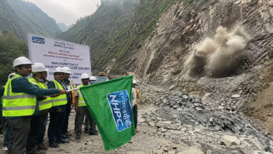 240 MW Uri-I Stage-II Hydroelectric Project के Construction Phase की शुरुआत का दृश्य, Baramulla में NHPC Project Site।