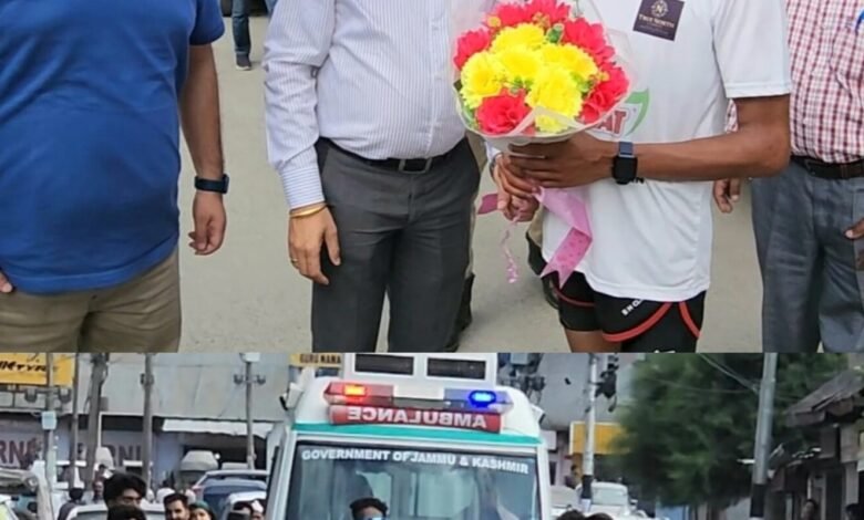 Ibadat Wali Run athlete completing 119 km solo run in Baramulla