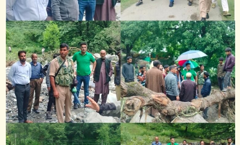 Pahalgam Cloudburst Damage inspection by ADC Vikas Ahlawat