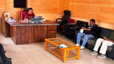Officials explaining Kishtwar Labour Codes to power project representatives