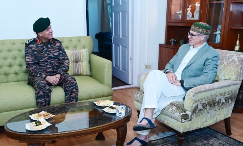 General Dhiraj Seth Meeting with CM Omar Abdullah at Jammu Kashmir residence