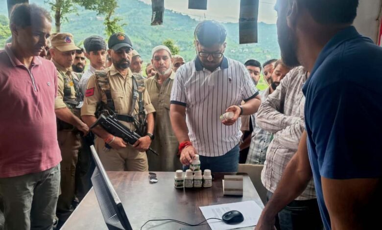 Rajouri PMFBY Camp inspection by DC Abhishek Sharma with farmers