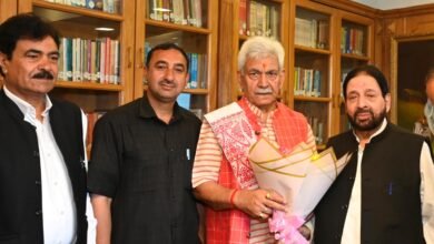 Budgam Public Issues delegation meeting with LG Manoj Sinha led by Hakeem Mohammad Yaseen